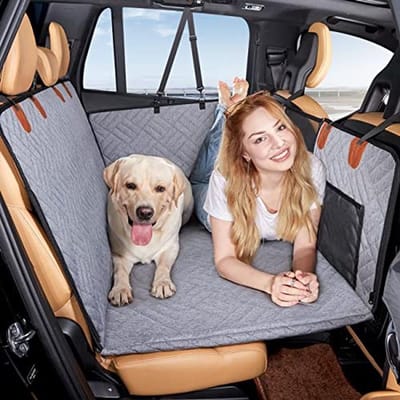 Achterbank Extender - Honden Autobed - Reizen met hond - Waterdicht Antislip - 132 x 63 cm - Grijs