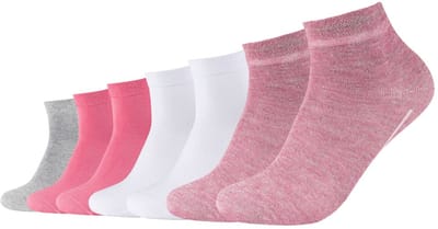 camano, Sneakersokken in een 7-pack zonder elastische band, basic sokken voor dames, damessokken, herensokken, comfortabel, unisex, unisex-sokken, sportsokken, kousen, sport, vrije tijd, sneakersokken, enkelsokken, teensokken, katoen, halve sokken.
