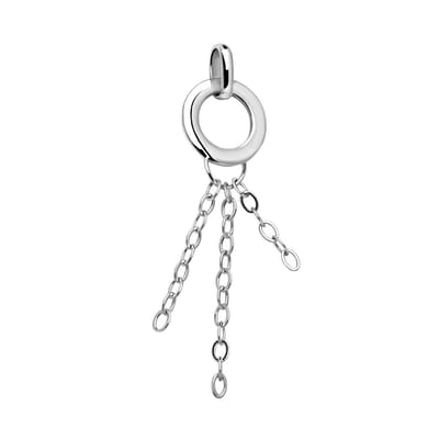 Quiges – Charm – Hanger - Drager met Ketting - Verzilverd - karabijnslot - geschikt - voor - Bedelarmband - QHC209