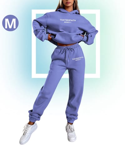 Livano Joggingpak Dames - Huispak - Trainingspak - Volwassenen - Capuchon - Jogging Pak - Joggingspak - Paarsblauw - Maat M