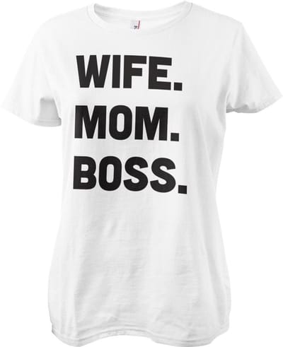 Hybris Dames-T-shirt 'Wife - Mom - Boss Girly'