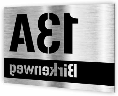 Huisnummer Bord - Adres Plaat - Huis Identificatie - Individueel Aanpasbaar - 13 x 19 cm - Zilver Geborsteld