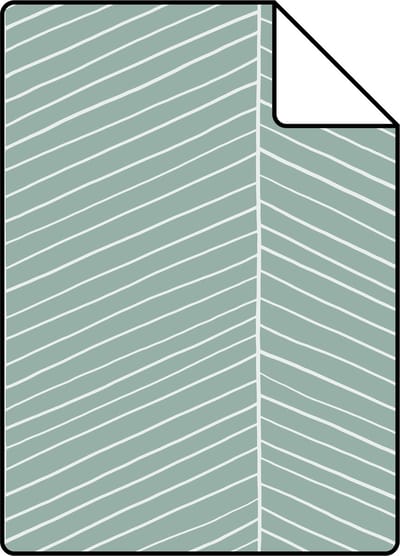 Proefstaal ESTAhome behang visgraat-motief vergrijsd mintgroen - 26.5 x 21 cm - 139108-S