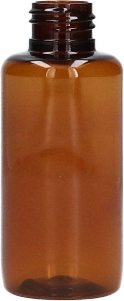 6 x 100 ml ronde fles bruin PET + Dispenserpomp zwart - 6 stuks