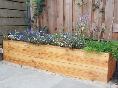 Houten borderbak - tuinborder - 100x40x40 cm - plantenbak zonder bodem - bloembak - perkrand - kantopsluiting - TW Border