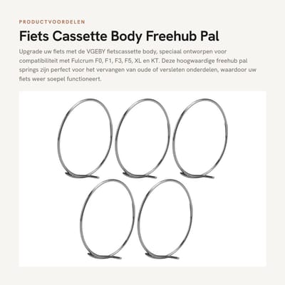 Dailygoods- Cassette Body Lichtgewicht - Freehub Pal Lente - Vervangingsset - 5 Stuks - Roestvrij Staal - Hoge Sterkte