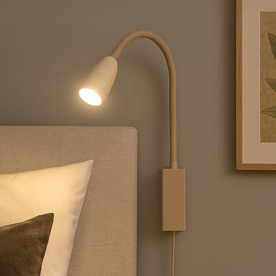 FISCHER & HONSEL LED wandlamp Sten, zandkleurig, hoogte 61 cm Gebarenbediening