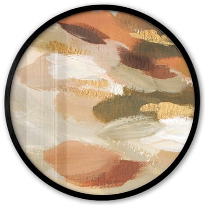 Poster in lijst Rond - Fotolijst 40x40 cm - Posters - Verf - Groen - Rood - Ronde posterlijst zwart - Decoratie - Wanddecoratie woonkamer - Muurdecoratie slaapkamer