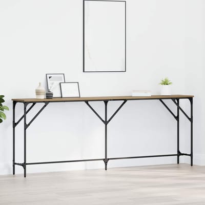 vidaXL - Wandtafel - artisanaal - eikenkleurig - 200 - x - 29 - x - 75 - cm
