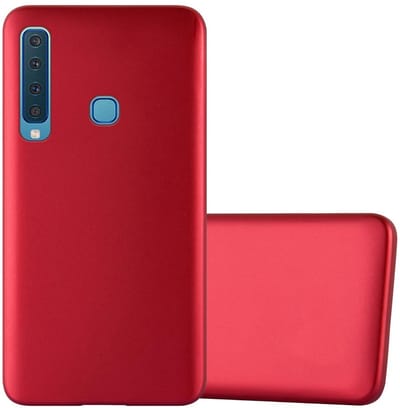 Cadorabo Hoesje geschikt voor Samsung Galaxy A9 2018 in METALLIC ROOD - Beschermhoes gemaakt van flexibel TPU silicone Case Cover