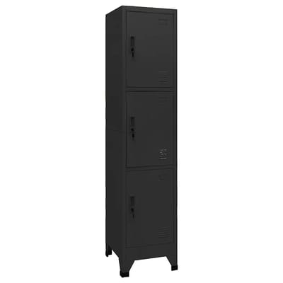 vidaXL - Lockerkast - 38x45x180 - cm - staal - zwart