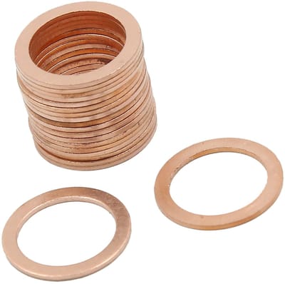 Dailygoods- Sluitring M15 x 20 mm x 1 mm - Koperen Afdichtring - Set van 20 - Duurzaam - Hoogspanningsbestendig - Geschikt voor Voertuigen