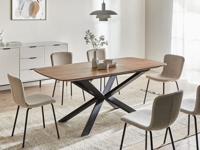 GAIRDNER - Eettafel uitschuifbaar - Bruin - 140/180 x 90 cm - MDF