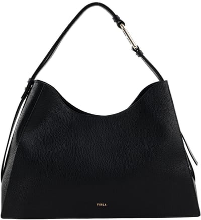 FURLA Leren schoudertas Nuvola Hobo Bag Nero zwart
