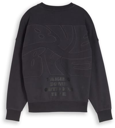 Tom Tailor - Oversized sweatshirt met print op de rug - Maat 140 - coal grey