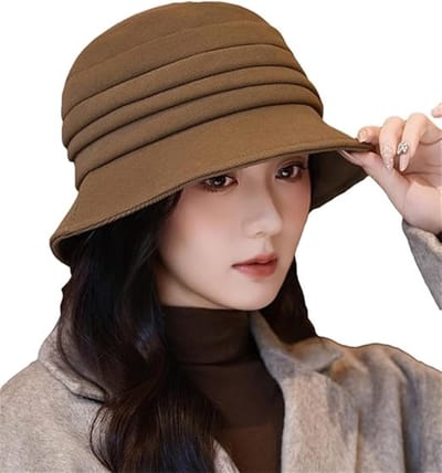 KZQ Dames Vintage Hoed Met Brede Rand Stijlvolle Bucket Hat Zomer En Winter Hoed Veelzijdige Zonnehoed Voor Herfst Winter En Elegante Gelegenheden