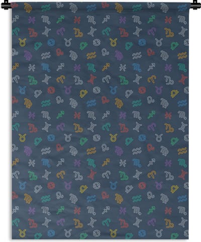 Wandkleed - Wanddoek - Zodiac - Patroon - Astrologie - 150x200 cm - Wandtapijt