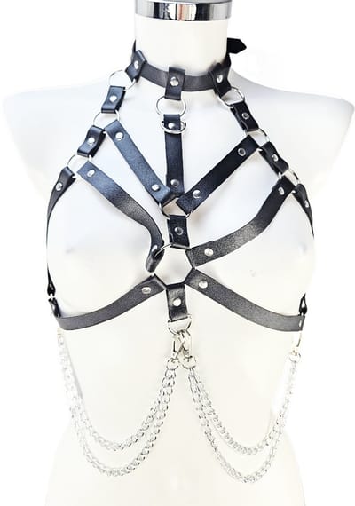 BamBella ® - Sexy Erotische bondage Lingerie onesize vrouw BDSM sm body zwart dames pak