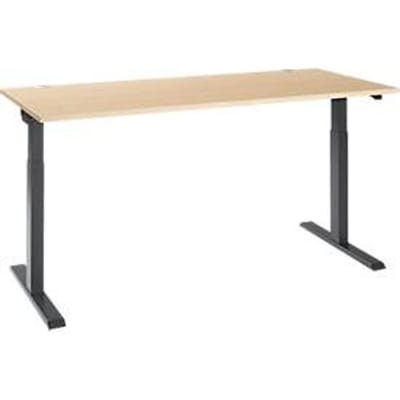 Bureau ERGO-T 2.0 - elektrisch in hoogte verstelbaar - B 1800 x D 800 x H 715-1205 mm - T-voet antraciet - ahorn decor - ons merk Schäfer Shop Select