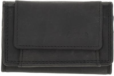 Dailygoods- Portemonnee Zwart - Compact en Stijlvol - Echt Lederen - RFID-Bescherming - Muntvak - 9.5x2x6 cm - Lichtgewicht - Wallet