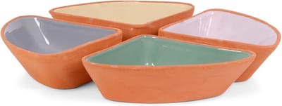 SENZA Terracotta Triangel Schaaltjes Multicolor - 4 stuks