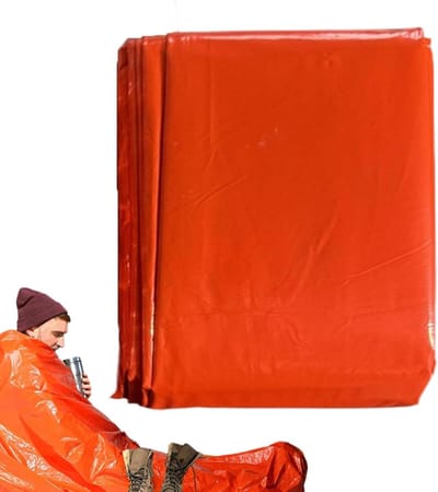 Survival Slaapzak - Nooddeken Thermisch - Buiten Overleven - Waterdicht Scheurbestendig - 210 x 90 cm - Oranje