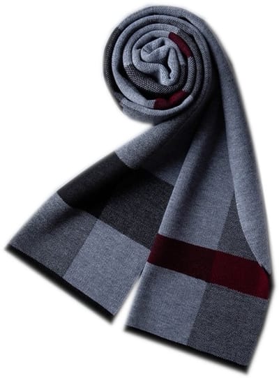 Woolblend Sjaal Heren - Herensjaal - Grey & Black