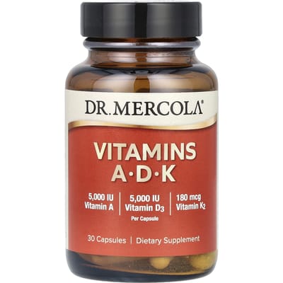 Dr. Mercola, Vitamines A-D-K, 30 Gélules