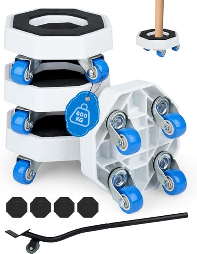 Meubeltransportwielen Set - Verhuis Hulp - Meubels Verplaatsen - Zware Lasten Dragen - 11cm Doorsnede - Blauw