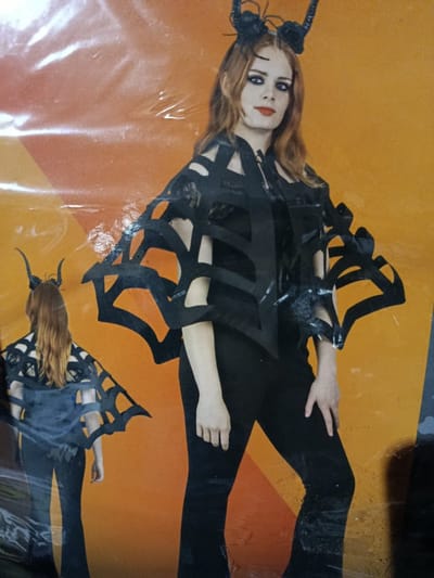 Halloween Kostuum ! CAPE ! Vrouw – Spinnenweb One Size (DIADEEM NIET INBEGREPEN)
