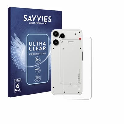 Savvies - Screenprotector voor Nothing Phone (3a) Lite (Achterkant) - Folie Beschermfolie transparant 6 Stuks