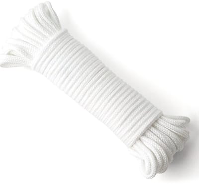 Nylon touw - 6 mm - 20 m - Wit - Geschikt voor diverse toepassingen - Gevlochten touw - Slijtvast