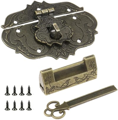 Dailygoods- Decoratief Slot Antiek - Sluitingen Sieraden Maken - Sluitring - Sluiting Houten Kisten - Retro Drukknopen - Eenvoudige Installatie