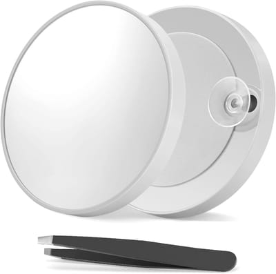 20x Verhoogde Make-up Spiegel van 9 cm met 2 Precisie Pincetten voor Perfecte Make-up en Ontharing
