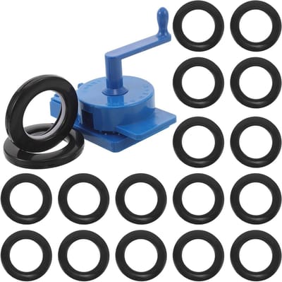 Gordijnringen Set - Romeinse Ringen - Gordijnen Ophangen - Inclusief Gatenpons - 50 Stuks - Zwart