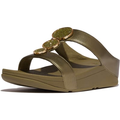 FitFlop Damessandalen Halo Bead-Circle Metallic H-Bar Slides HJ2