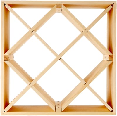 13171 wijnrek, natuurhout ruit, ca. 52 x 25 x 52 cm, natuur