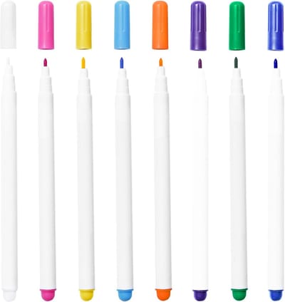 Stoffen markers voor naaien | 8 kleuren hitte-uitwisbare pen voor stof | wateroplosbare pen voor quilten, kleermakerij, DIY-knutselen