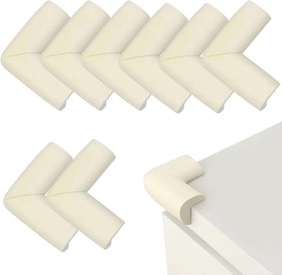 8 stuks hoekbeschermers voor kinderen, zacht, schokabsorberend, van schuimrubber, bescherming voor hoeken en tafelranden, bescherming voor scherpe hoeken voor meubels, zelfklevend, 8 stuks