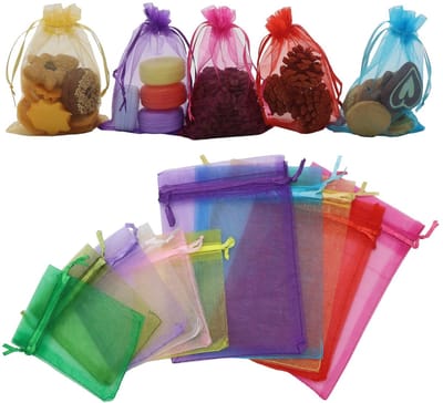 Dailygoods- Organza zakjes 105 stuks - Cadeauzakjes - Sieraden zakjes - Inpakzakjes - Transparant - 7 x 9 cm / 10 x 15 cm