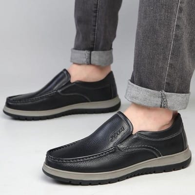 Lente en Herfst Mode Nieuwe Casual Comfortabele Platte Platte Herenschoenen Eenvoudige en Veelzijdige Set Mond Herenschoenen 38 gray