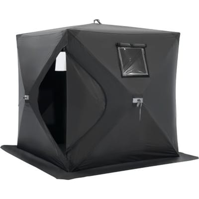 VEVOR Draagbare ijsvisserstent, opvouwbare ijsvisserstent voor 1-2 personen, 300D Oxford stoffen vistent, visparaplu voor wintervissen, tent met ankers/touw/draagtas, 1,5 x 1,5 x 1,65 m, zwart
