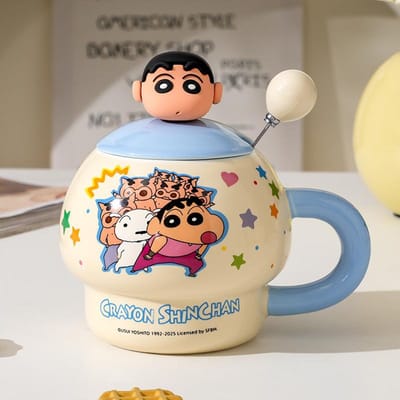 Schattige Crayon Shin Chan Beker Hoge Uitstraling Keramische Mok voor Meisjes Kantoor Koffie Melk Beker Verjaardagscadeau