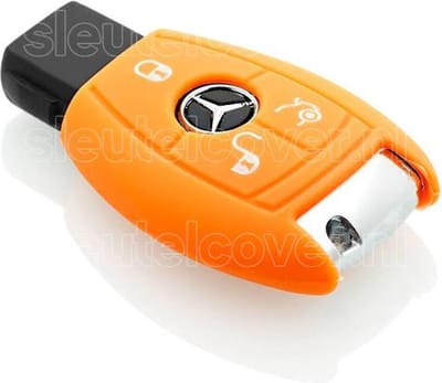 Autosleutel Hoesje geschikt voor Mercedes - SleutelCover - Silicone Autosleutel Cover - Sleutelhoesje Oranje