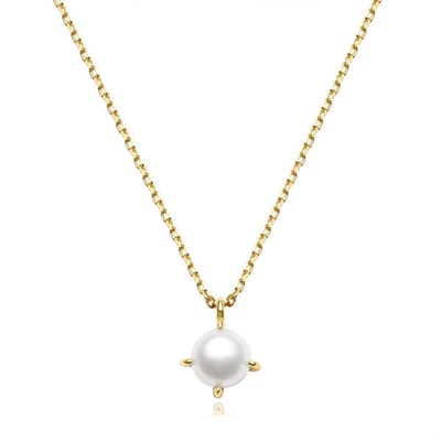 Ketting - Parelketting - Zoetwater Parel - 18K Gold Vermeil - 925 Sterling Zilver - 44cm