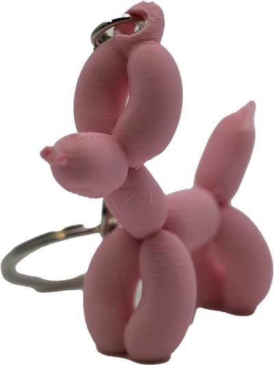 Ballon hond sleutelhanger - Sakura Roze - 3d geprint - Cadeau dierenliefhebber – Sleutelhanger dier – 4cm