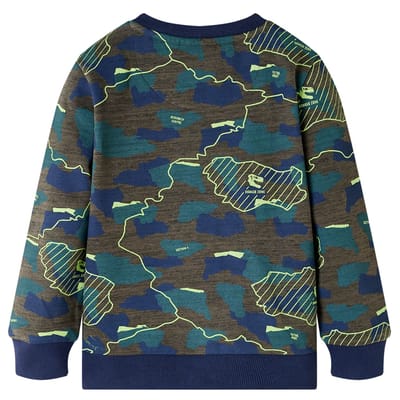 vidaXL - Kindershirt - 128 - gemêleerd - donkerkakikleurig