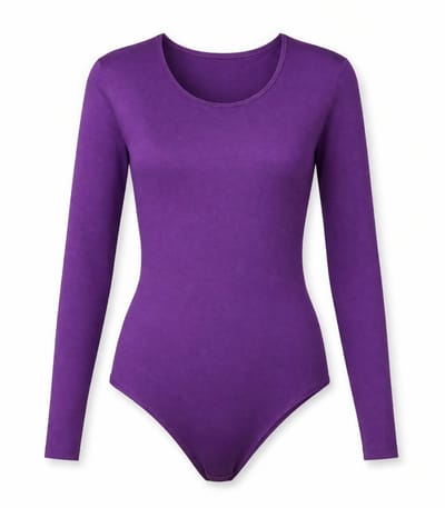 J&C Dames katoenen body met lange mouw Paars - maat S