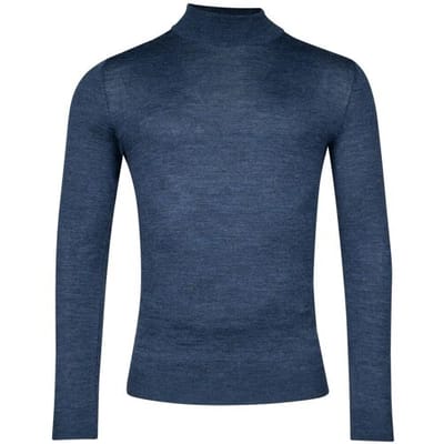 Baileys Trui Merino High Turtleneck Single Knit Deep Denim Blue / male