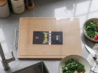 M.T.C-32x50x2 cm-Bamboe snijplank-cutting board-sapgroef-Duurzaam-hygienisch-RVS handvat